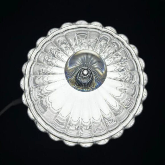 Vintage Goebel Germany Lead Crystal Carousel Lidded Candy Dish Circus Tent - Picture 7 of 9